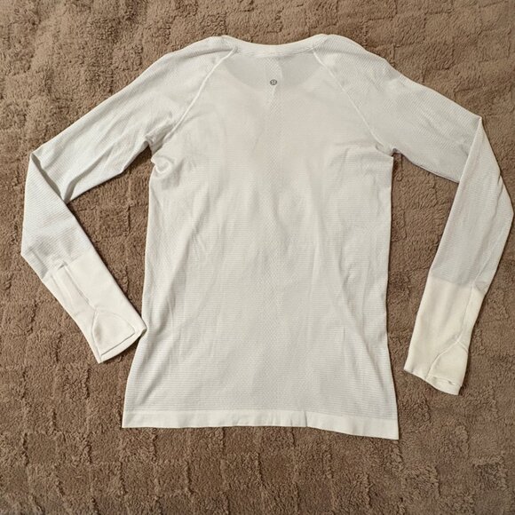 EXCELLENT Lululemon Swiftly Tech Long Sleeve Top Running Shirt 2.0 White 8 - Picture 5 of 8